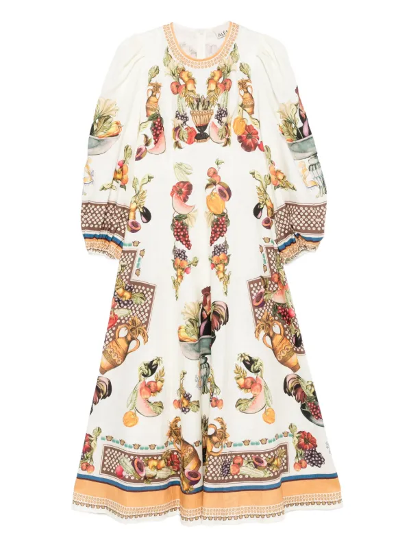 knee length dresses for ladies Alemais Sea Midi Dress in Cream (TS)  Hampden Clothing