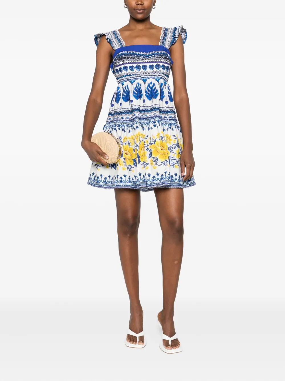 FARM Rio Zuli floral-print ruffled mini dress - Blauw