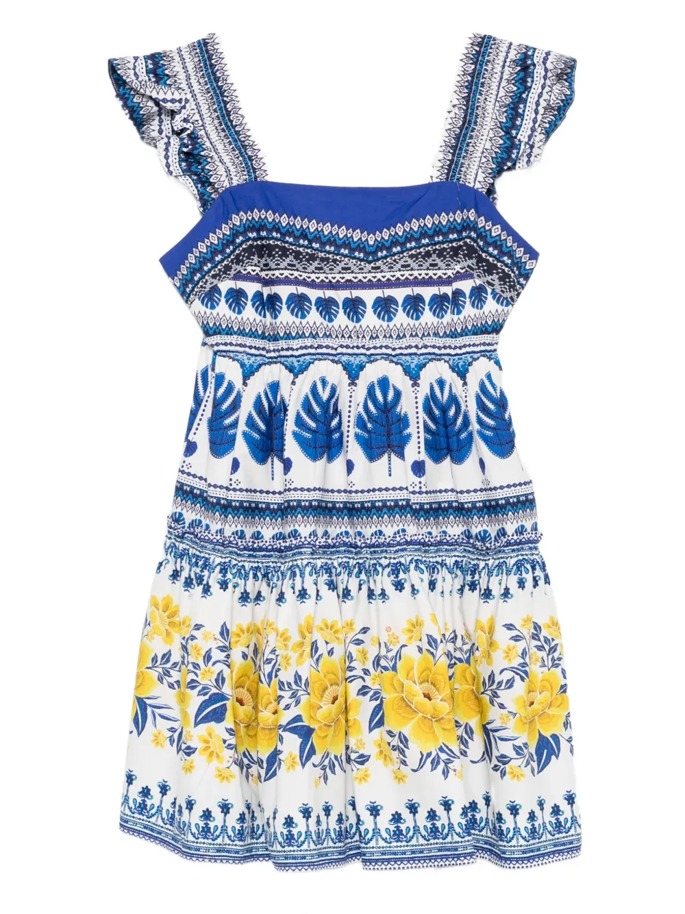 FARM Rio Zuli floral-print ruffled mini dress | Blue | Image 1