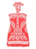 FARM Rio Majestic Coconut Tree halter-neck mini dress - Red