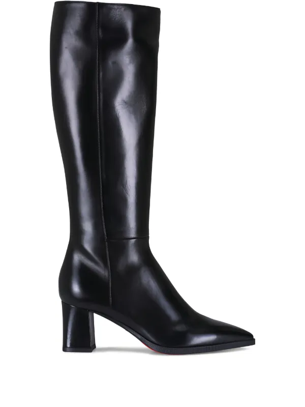 Santoni Mariel Pointed-toe Block-heel Boots in Black