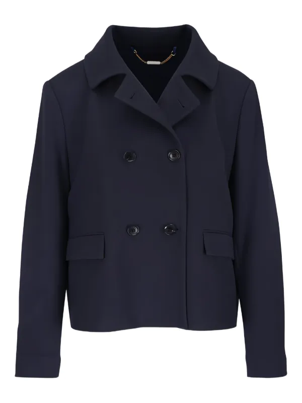 Kiton クロップド ダブルジャケット | ブルー | FARFETCH JP