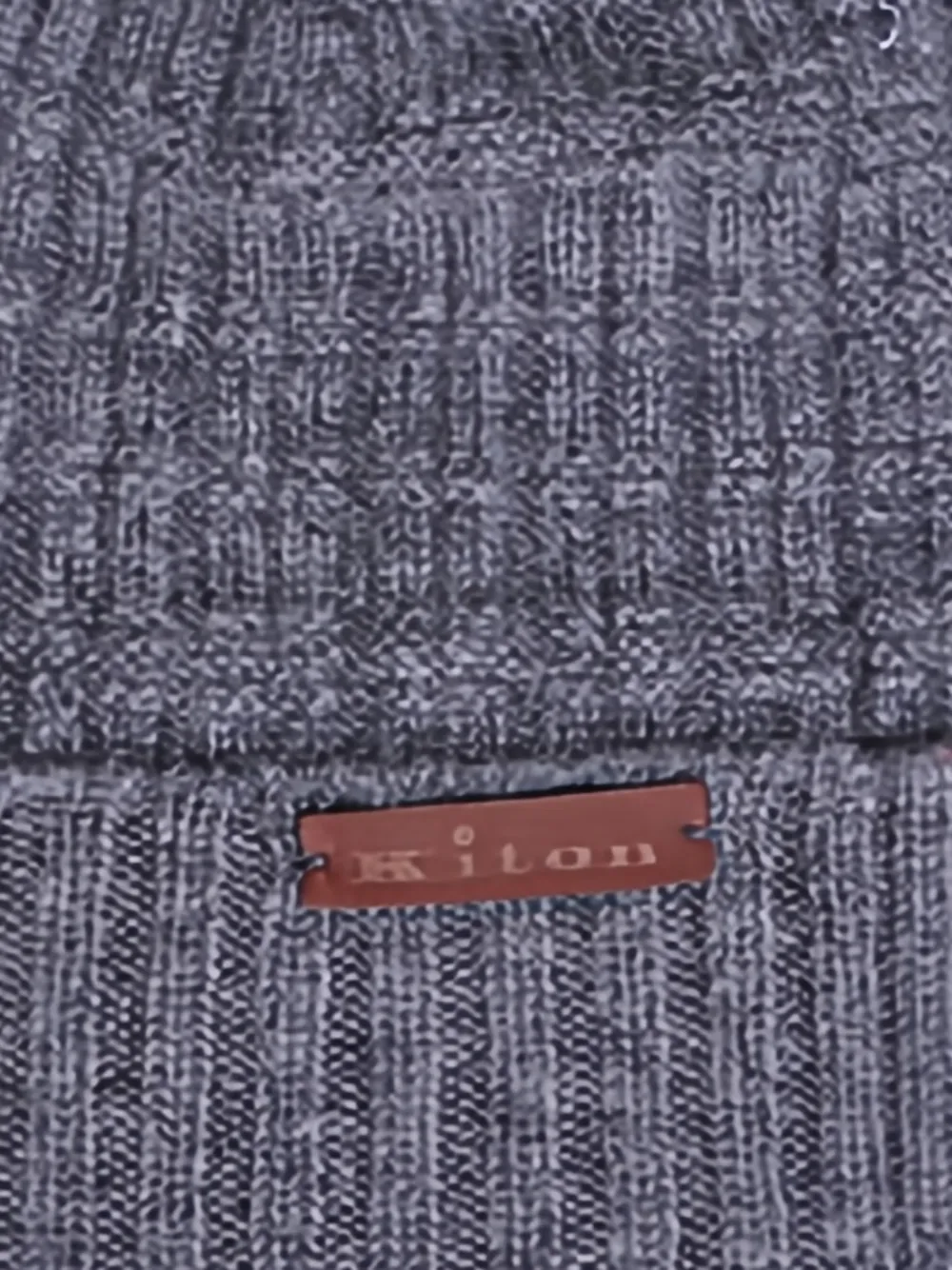 Kiton Geribbelde muts - Grijs