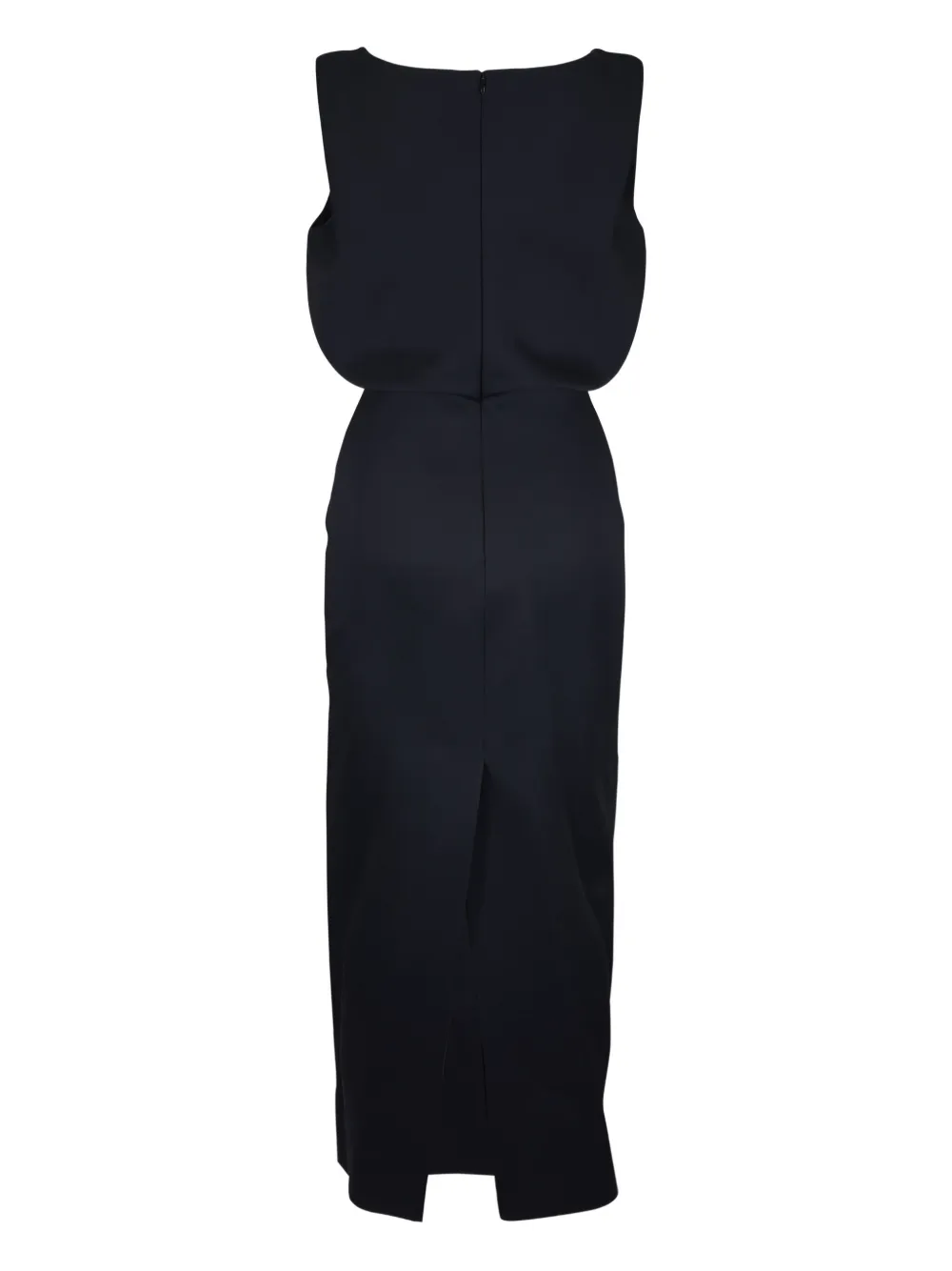 Khaite Fitted-waistband Midi Dress In Blue