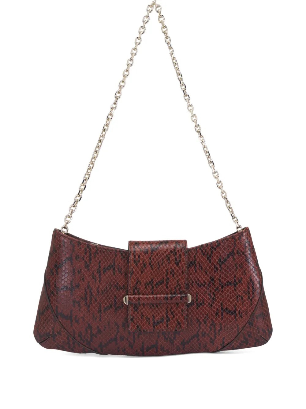 Jimmy Choo Borsa a spalla con effetto pelle di serpente - Marrone