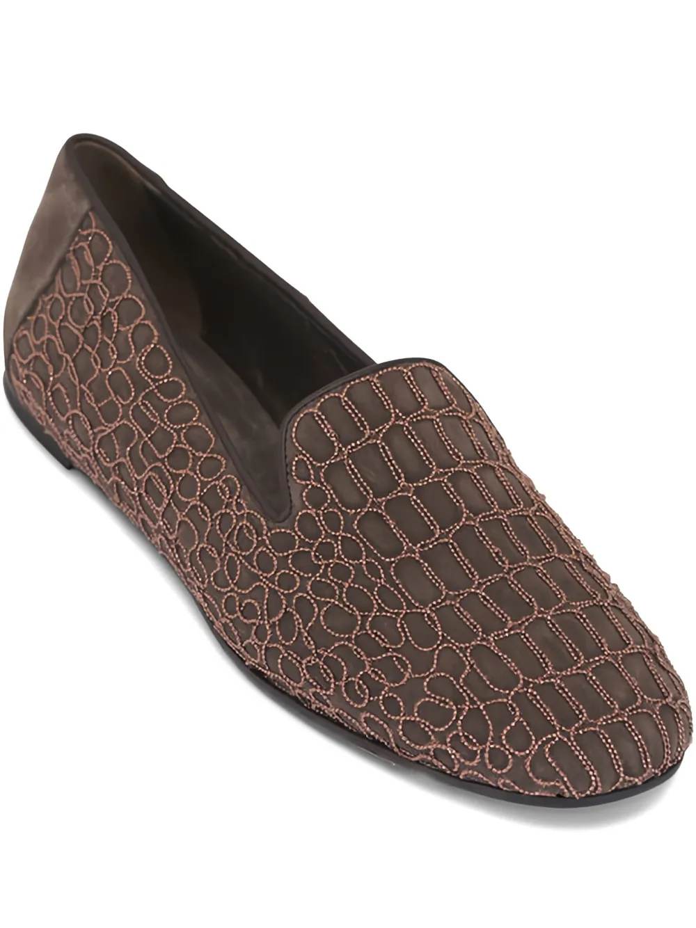 Brunello Cucinelli Loafers met geborduurd detail Bruin
