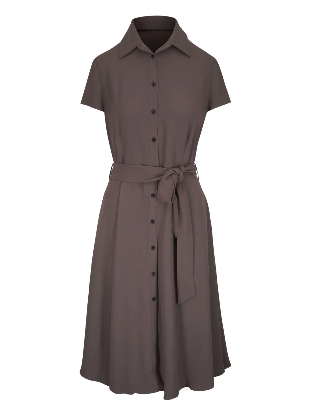 Kiton Belted Shirt Dress In Brown