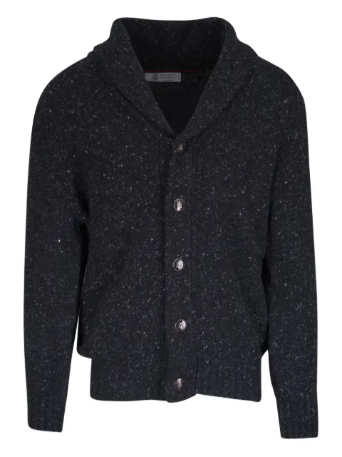 Brunello Cucinelli shawl-collar speckled cardigan