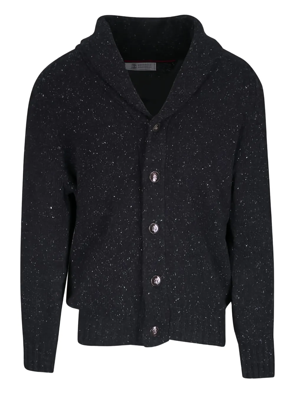 Brunello Cucinelli shawl-collar speckled cardigan | Grey | Image 1