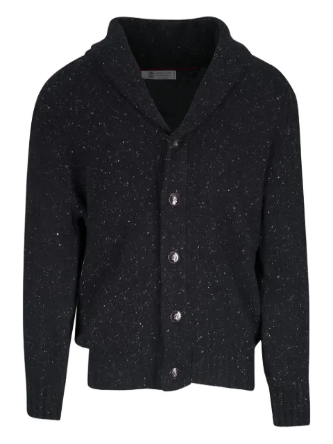 Brunello Cucinelli shawl-collar speckled cardigan
