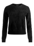 alice + olivia Carolee crew-neck fluffy sweater - Black