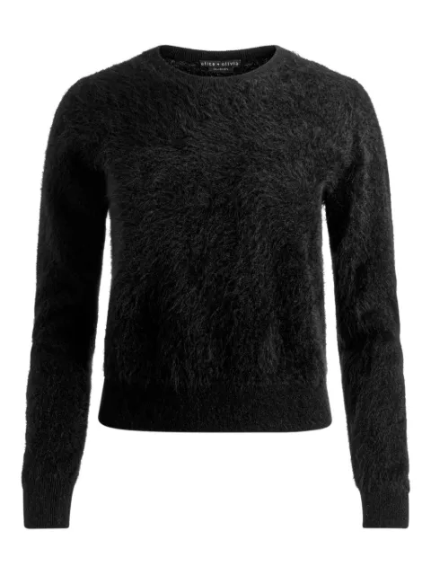alice + olivia Carolee crew-neck fluffy sweater