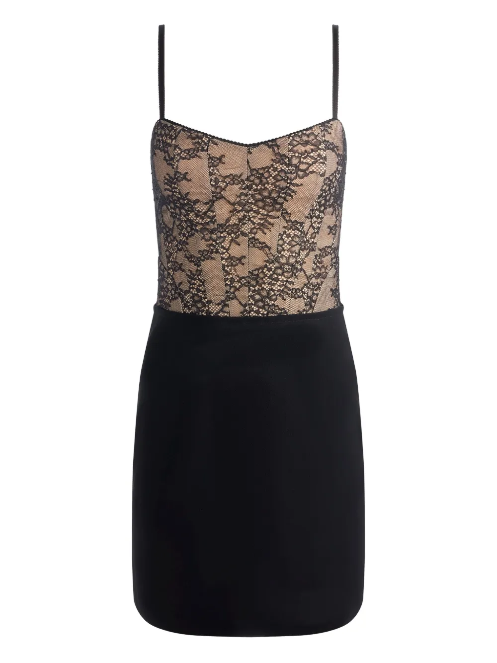 Alice + olivia Carla mini-jurk met korset van kant Zwart