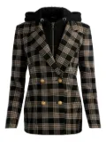 alice + olivia Jordan plaid double-breasted jacket - Black