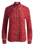 alice + olivia Willa chess-print piped shirt - Red