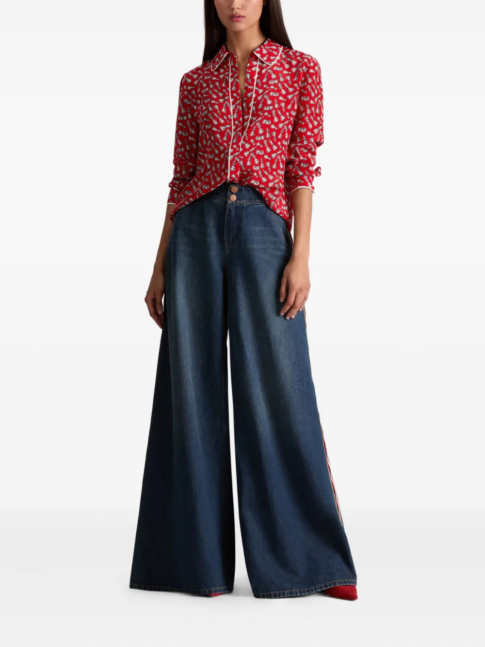 Alice + olivia Blouse met schaakprint - Rood