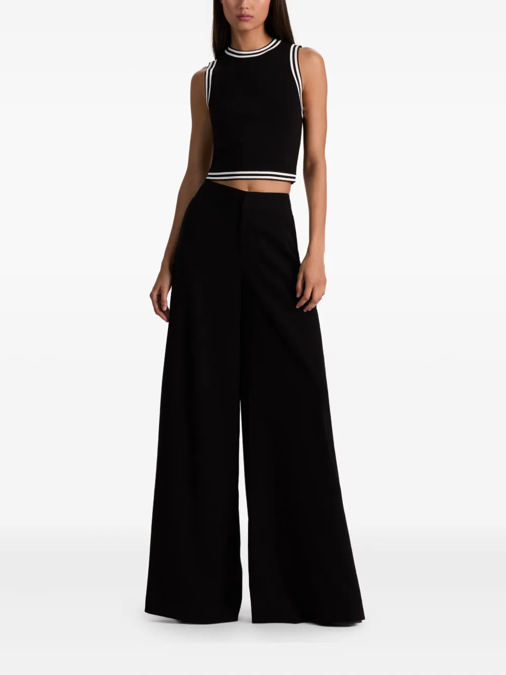 Alice + olivia side-stripe palazzo pants - Zwart