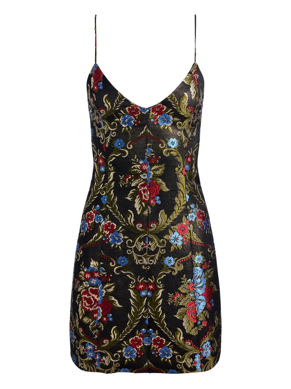 Alice + olivia Tayla mini-jurk met bloemenbrokaat Zwart