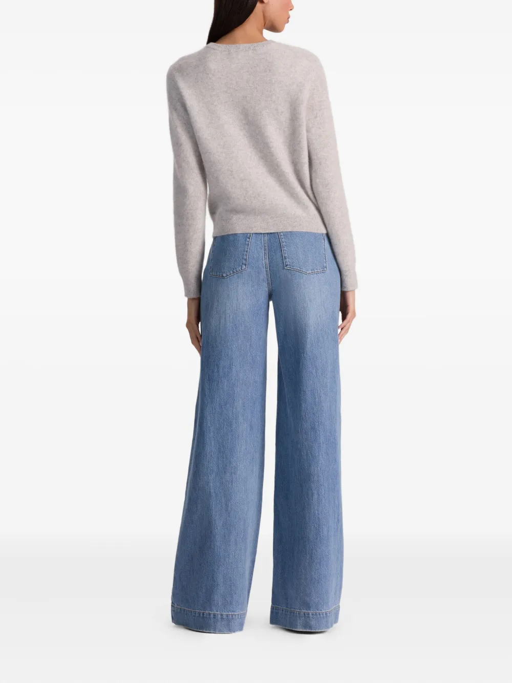 Alice And Olivia Carolee Cashmere Pullover In Gray