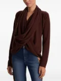 alice + olivia Jules draped cowl-neck sweater - Brown