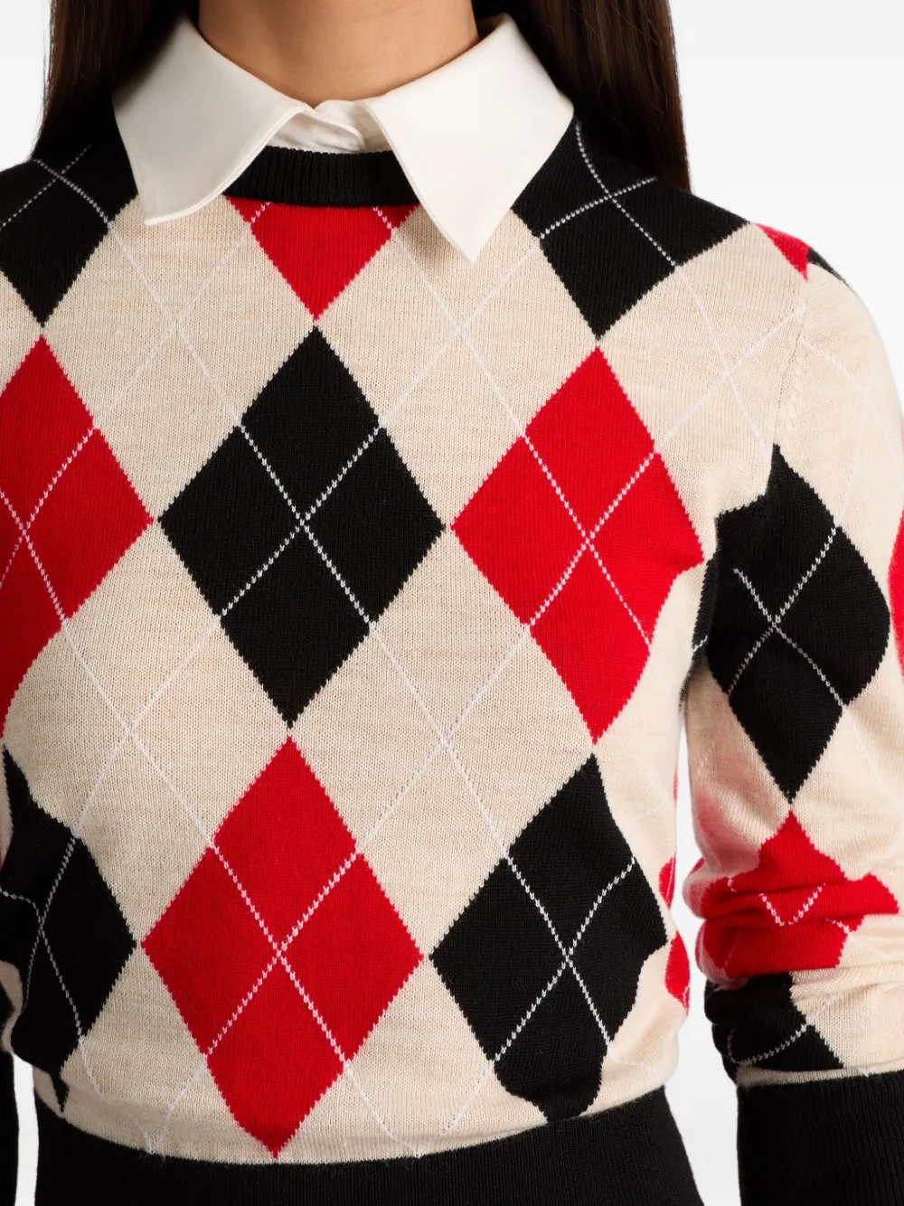 Alice And Olivia Argyle-pattern Sweater In Multi