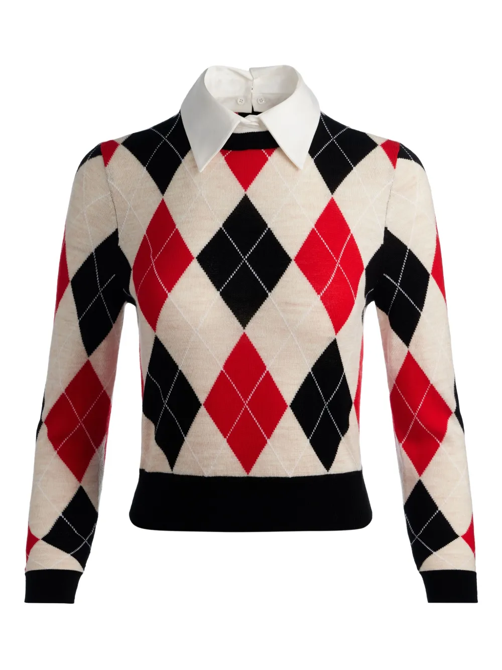Alice And Olivia Argyle-pattern Sweater In Multi