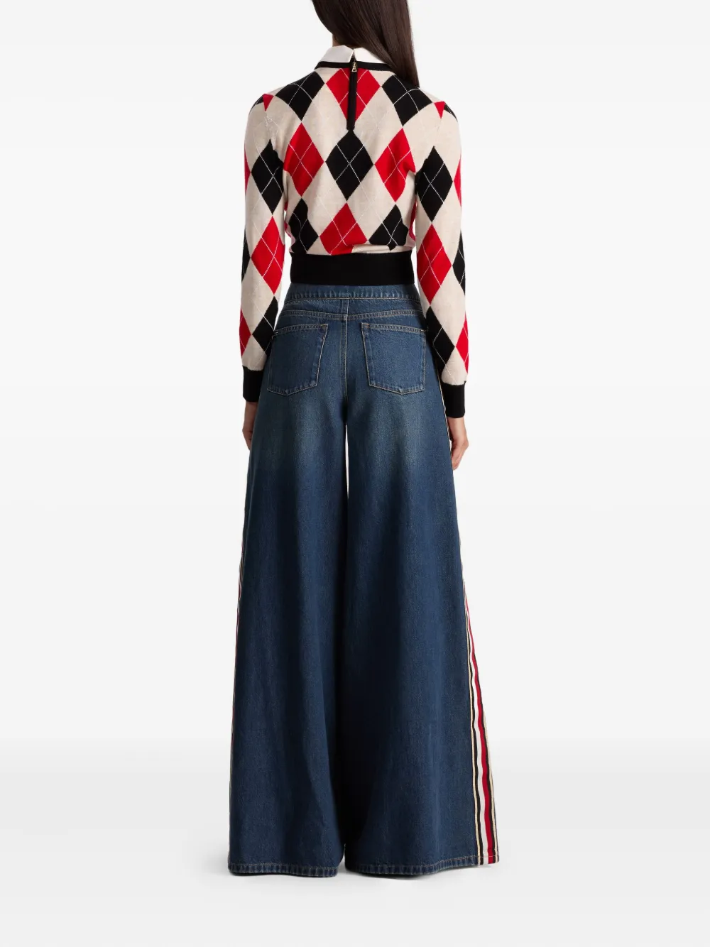Alice And Olivia Argyle-pattern Sweater In Multi