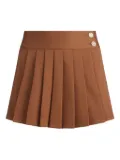 alice + olivia Noah pleated side-stripe skort - Brown