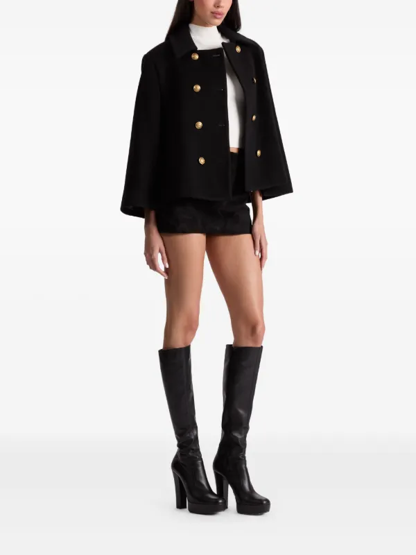 Alice + Olivia Reynalda double-breasted Cape Coat | Black | FARFETCH