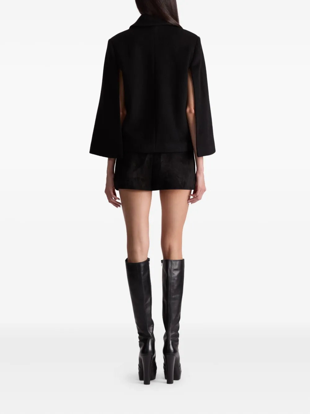 Alice And Olivia Reynalda Double-breasted Cape Coat In Black