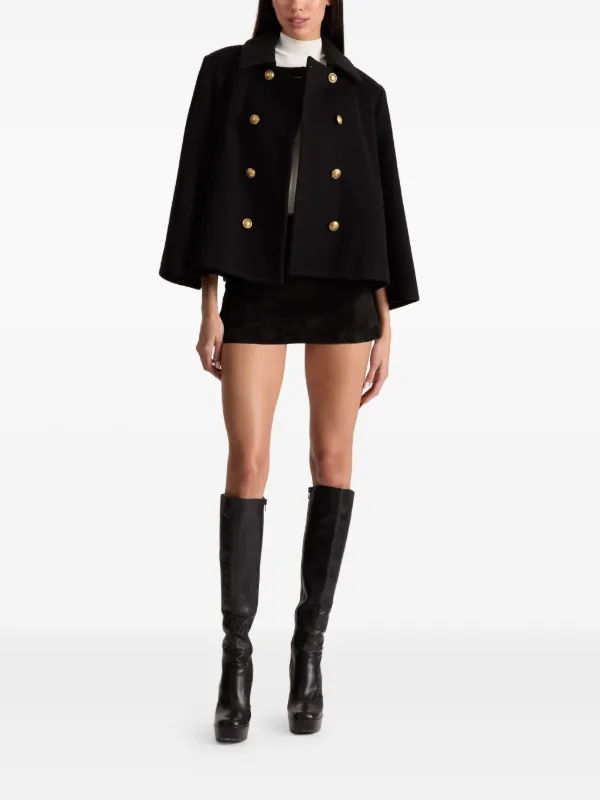 Alice + Olivia Reynalda double-breasted Cape Coat | Black | FARFETCH
