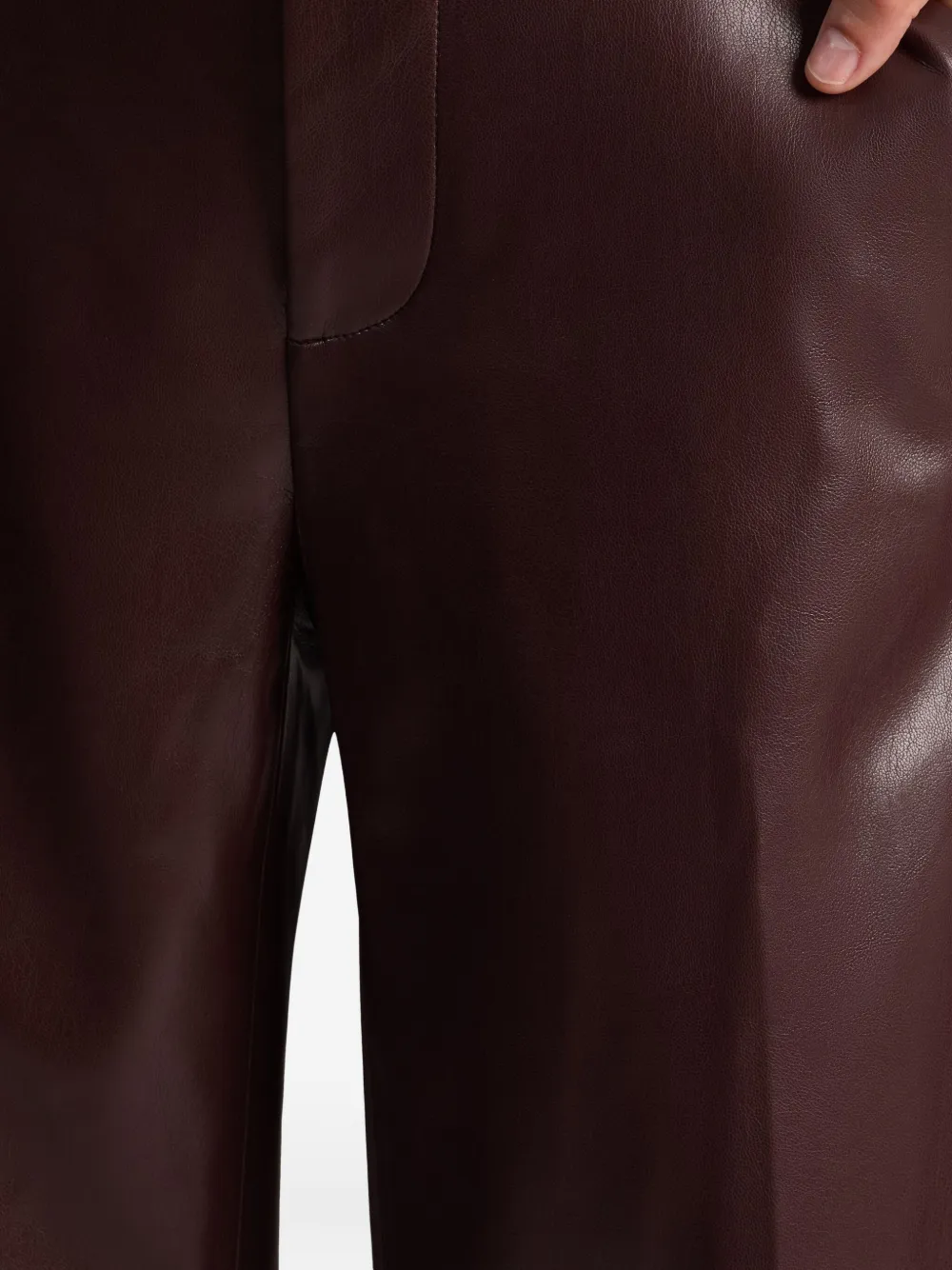 Alice And Olivia Alexander Faux-leather Trousers In Brown