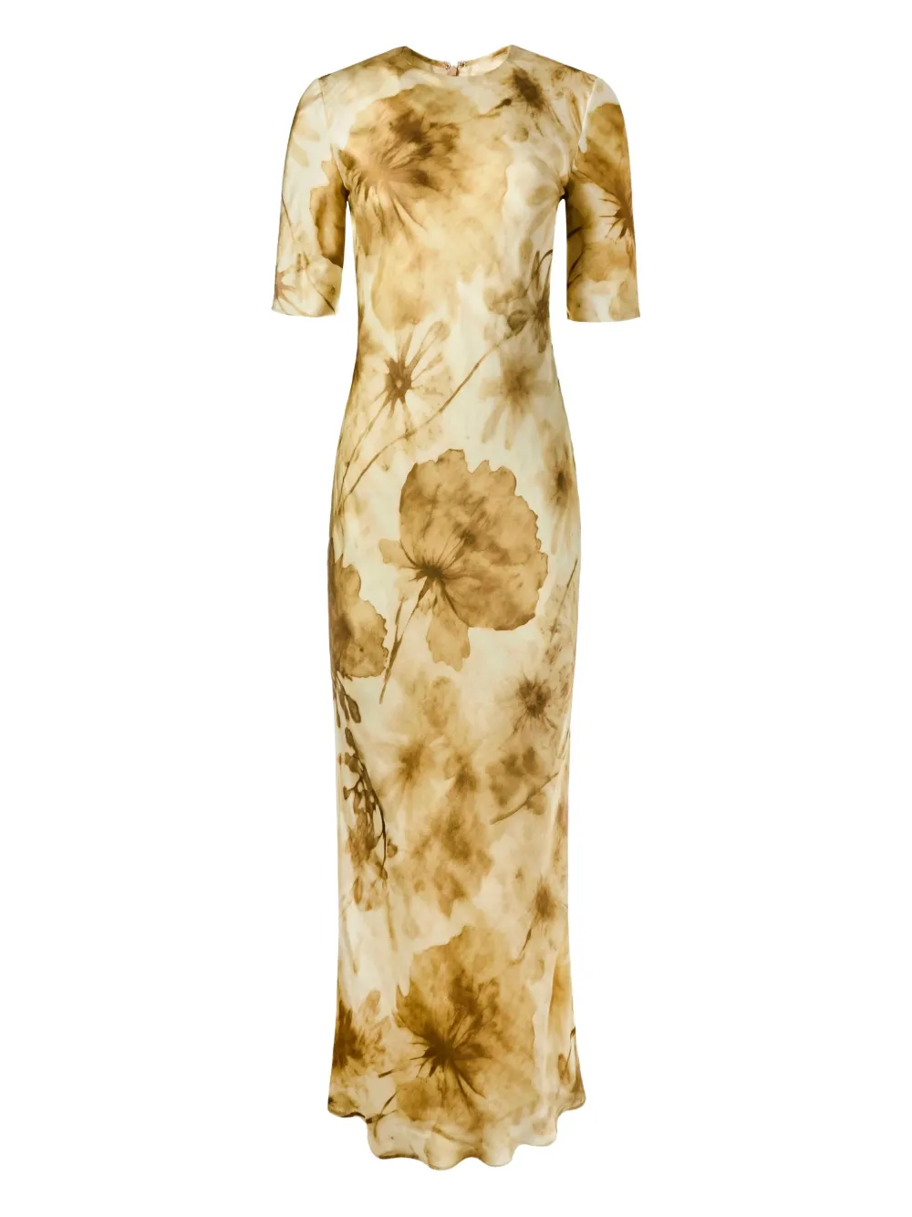Alejandra Alonso Rojas Anna floral-print midi dress - イエロー Alejandra Alonso Rojas Anna floral-print midi dress - イエロー