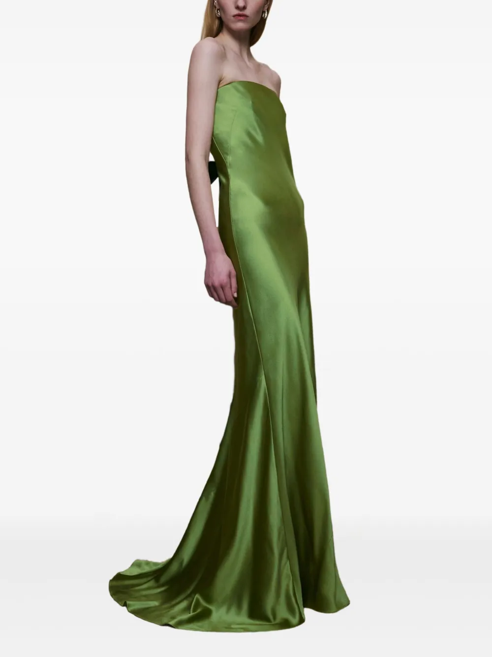 Alejandra Alonso Rojas bow-detail strapless gown - Groen