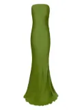 Alejandra Alonso Rojas bow-detail strapless gown - Green