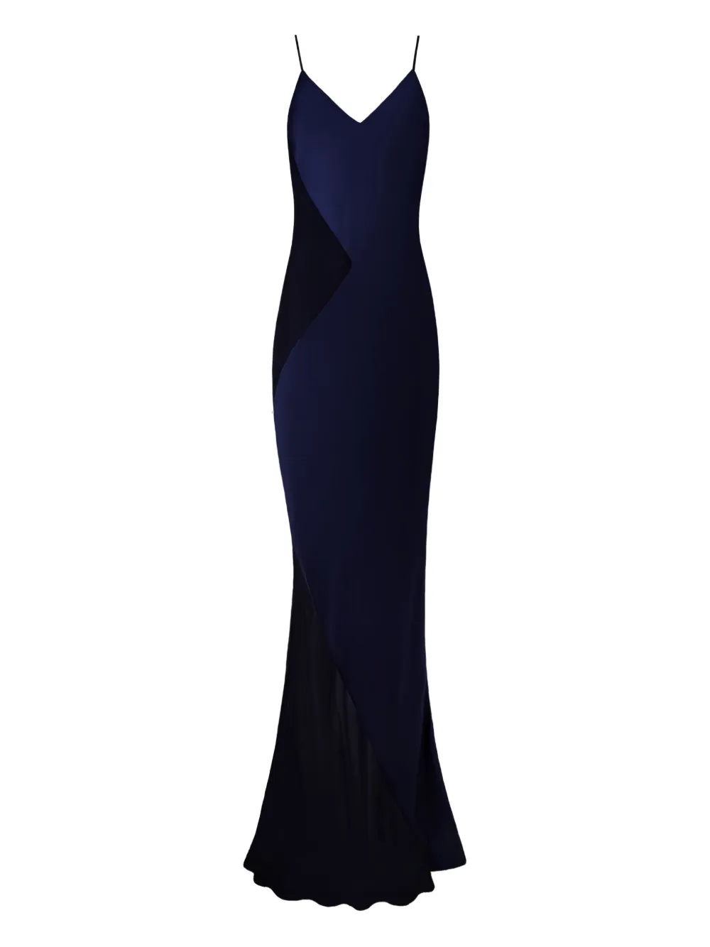 Alejandra Alonso Rojas Diana maxi-jurk met satijnen vlakken Blauw