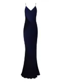 Alejandra Alonso Rojas Diana satin-paneled slip maxi dress - Blue