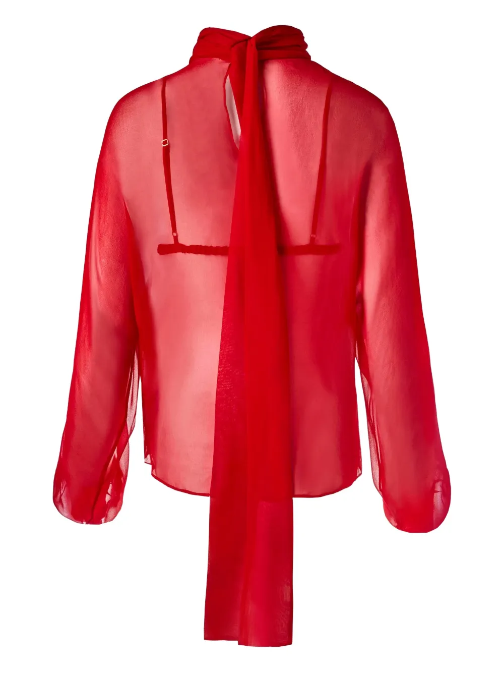 Alejandra Alonso Rojas Turtleneck Tie Blouse In Red