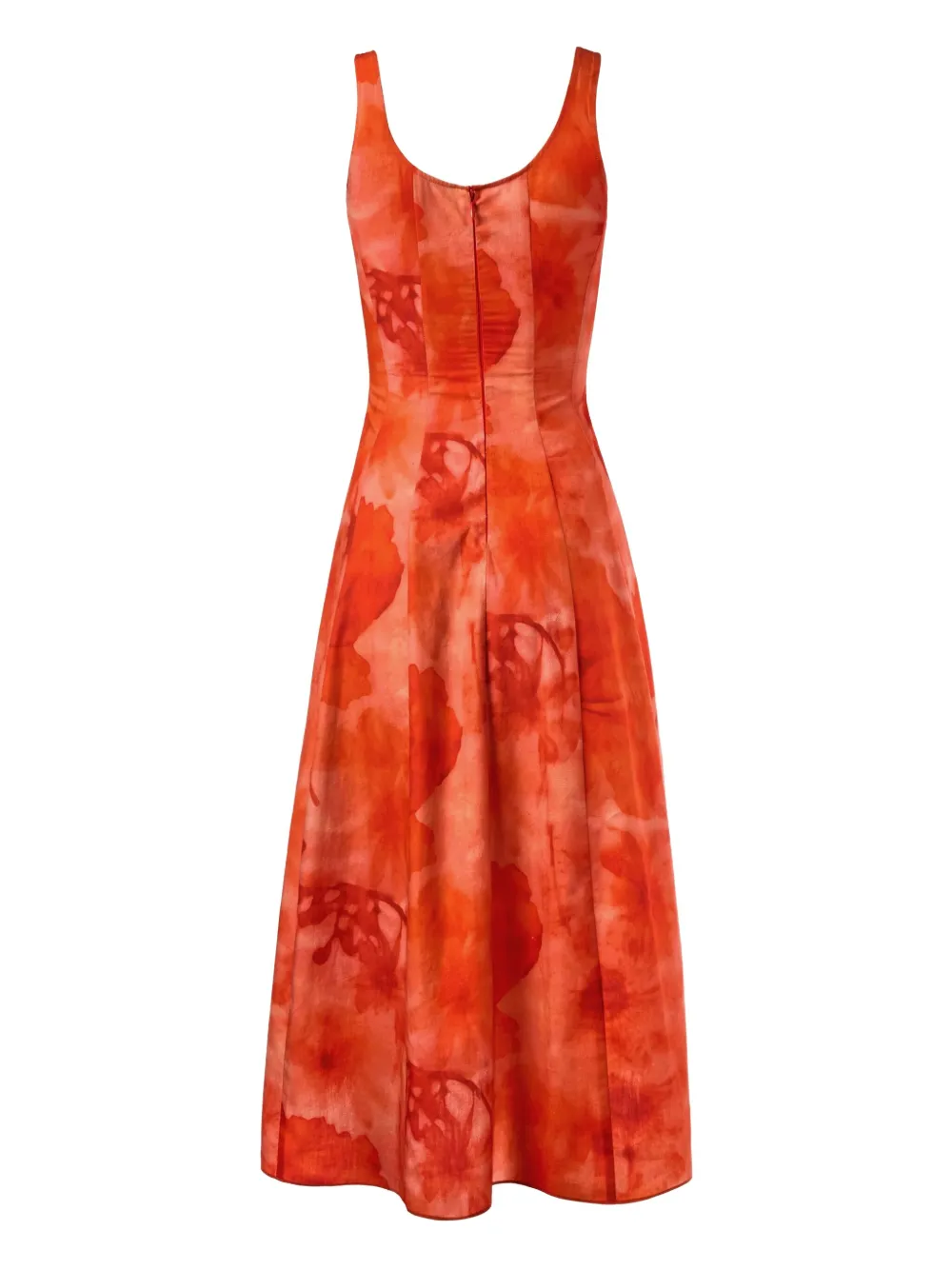 Alejandra Alonso Rojas Midi-jurk met naden en print Rood