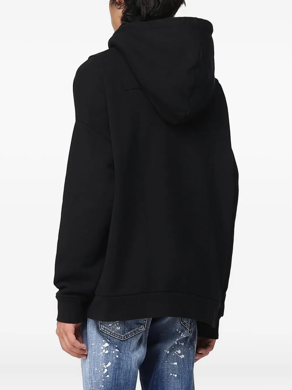 DSQUARED2 Sweater met capuchon en halve rits Zwart