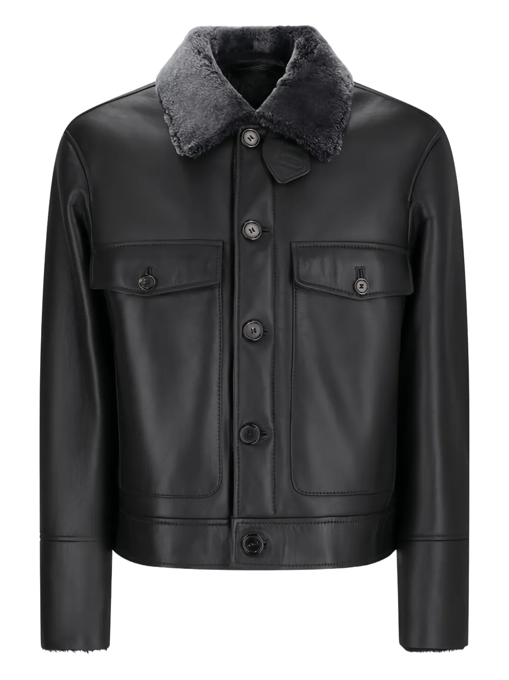 Desa 1972 leather boxy jacket - Nero
