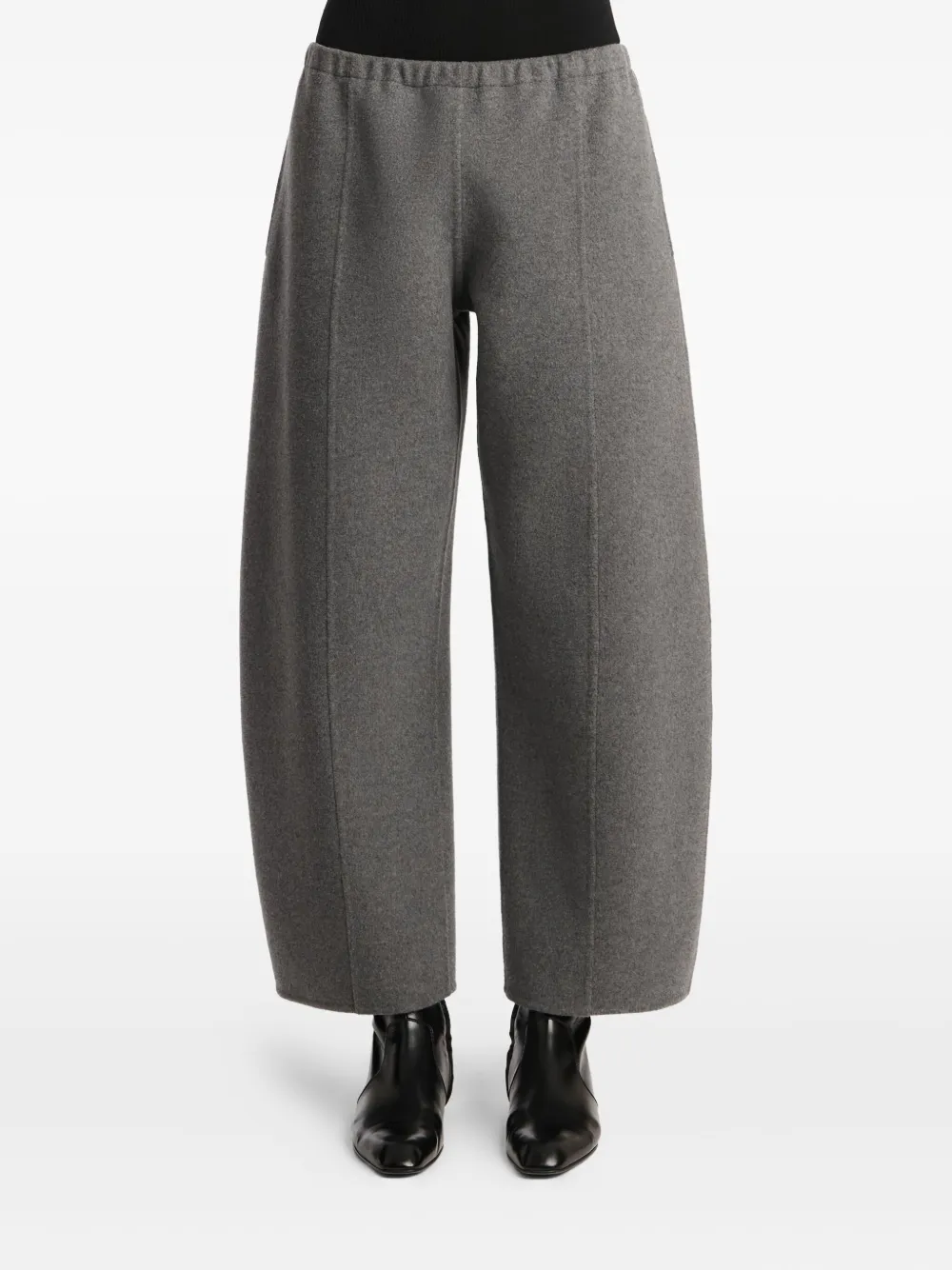 KHAITE elastic-waist panelled trousers - Grijs