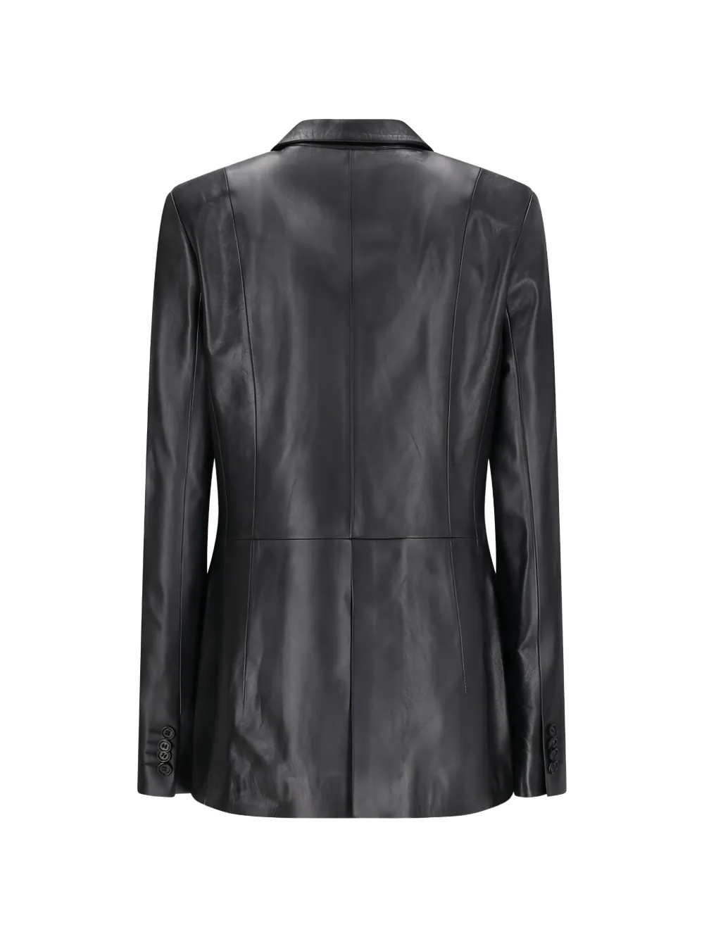  Desa 1972 Buttoned Leather Blazer - Black 
