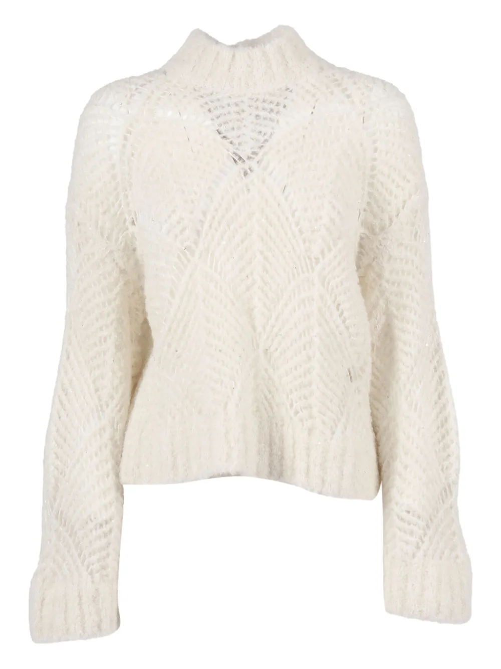 Antonelli Openwork Sweater In Neutral