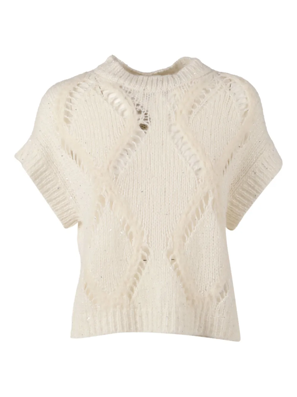 Antonelli Crew Neck Short-sleeved Sweater In Neutral