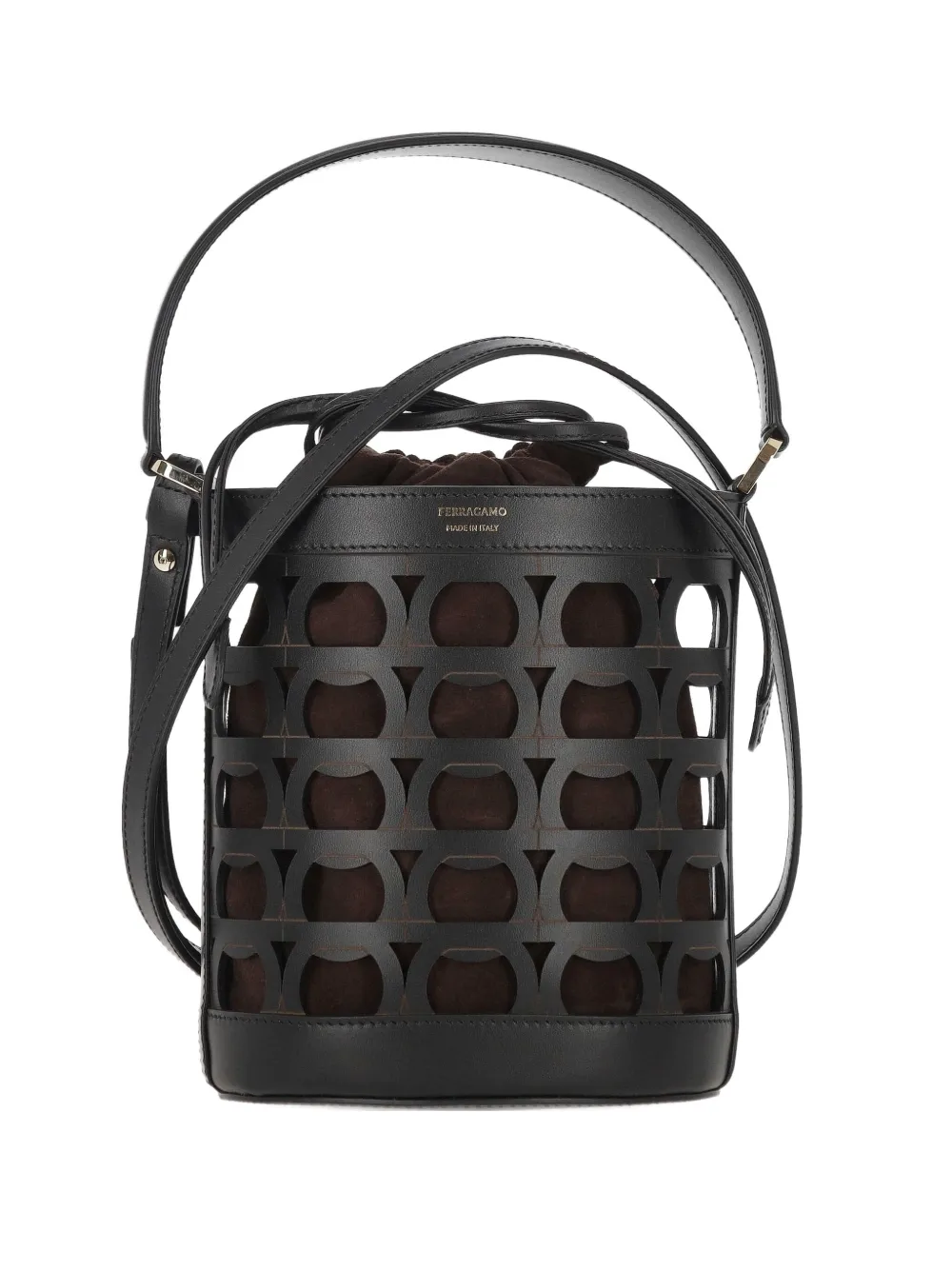 Ferragamo cut-out bucket bag - ブラック Ferragamo cut-out bucket bag - ブラック