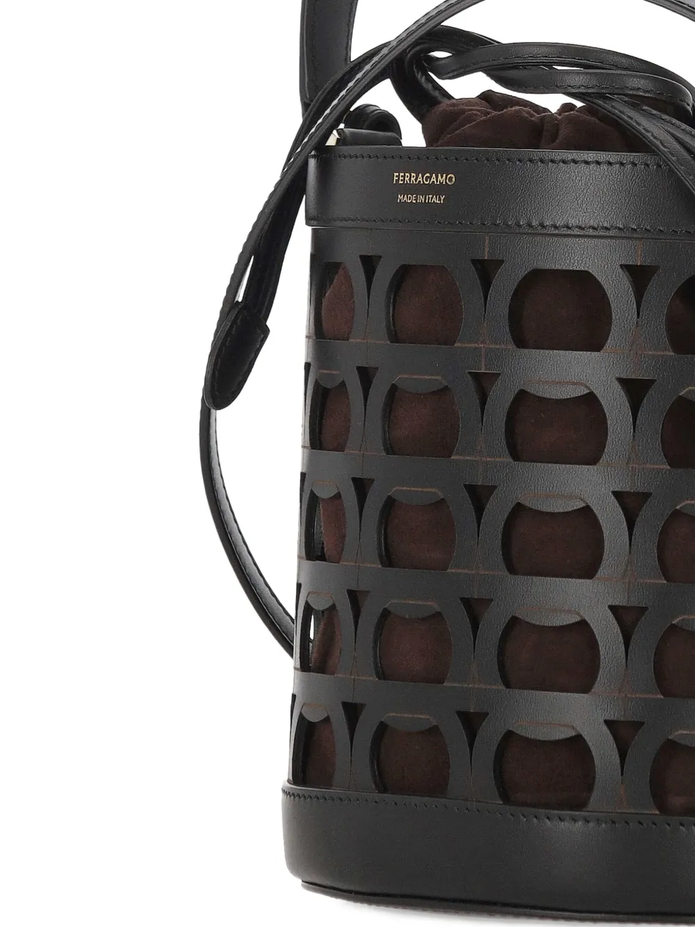 Ferragamo Bucket-tas met uitgesneden detail Zwart