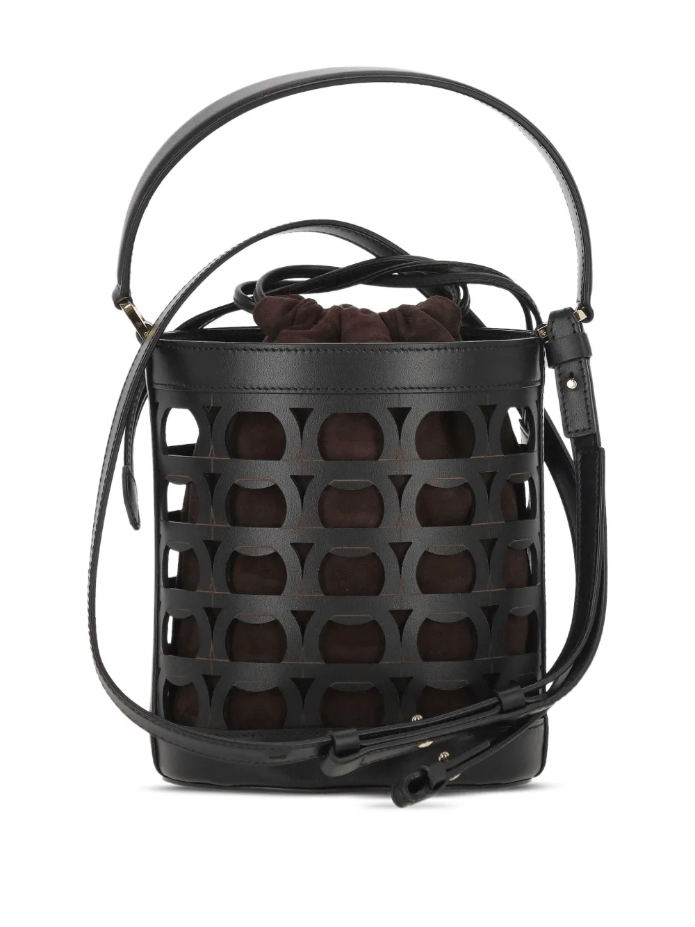 Ferragamo Bucket-tas met uitgesneden detail Zwart