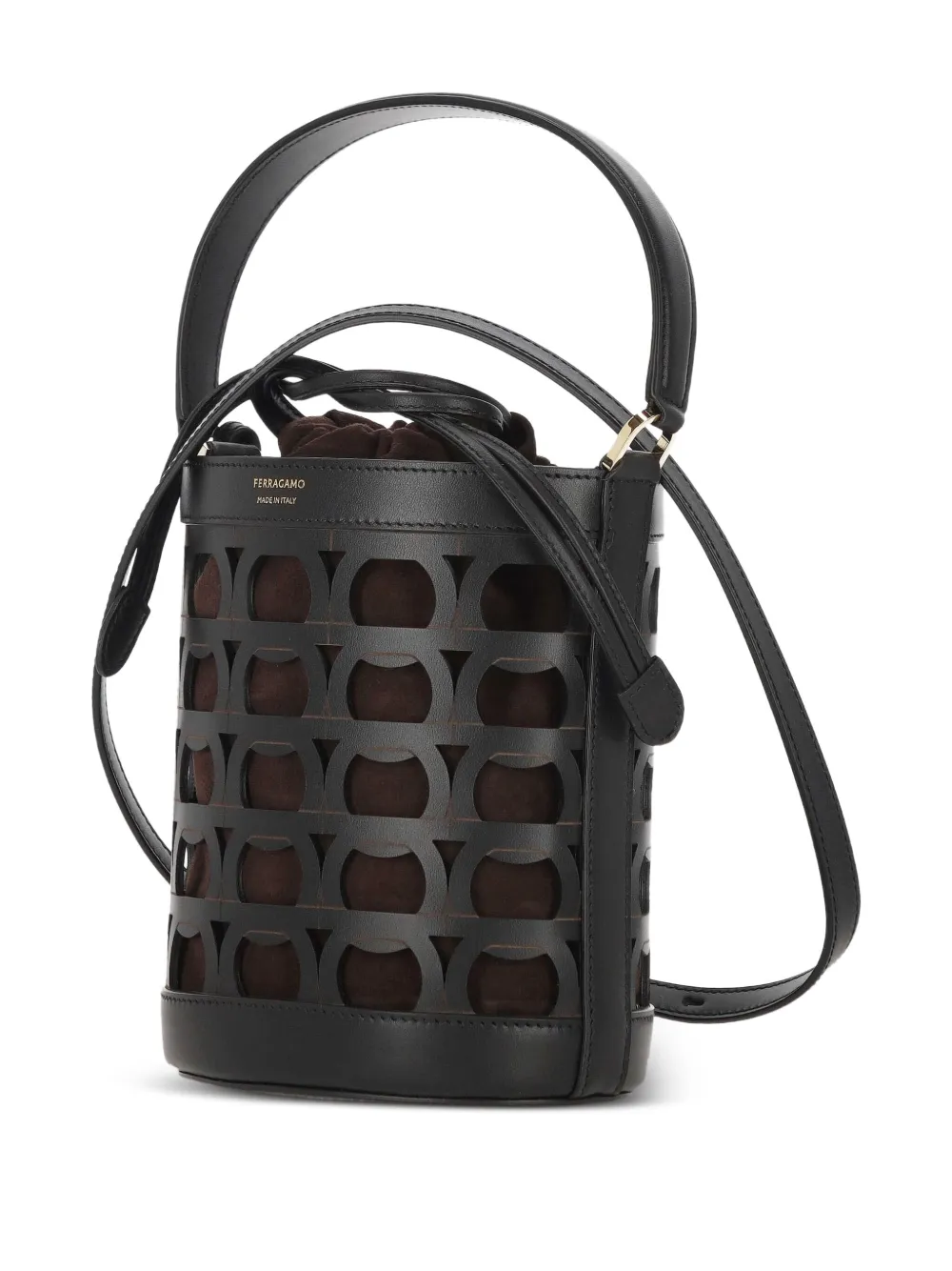 Ferragamo Bucket-tas met uitgesneden detail Zwart