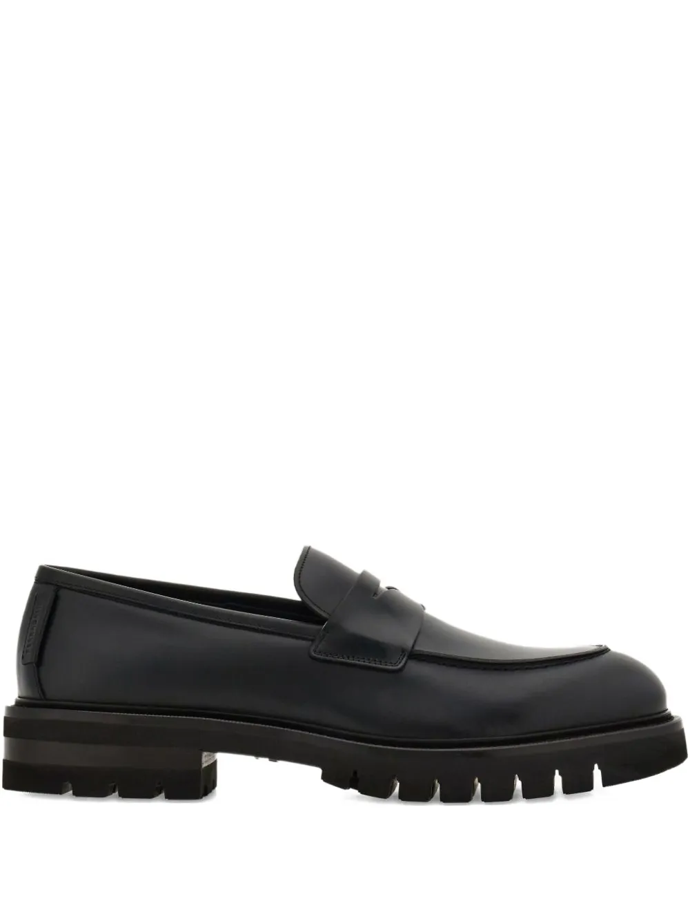 Ferragamo leather penny loafers Black